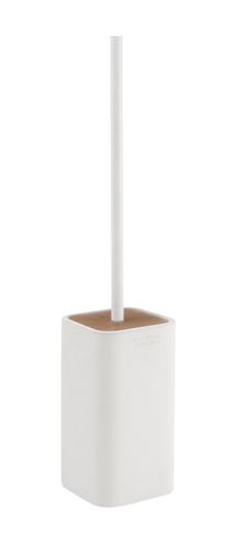 GEDY NINFEA WC štětka, na postavení, polyresin, bílá/bambus 133302 Obrázek - Hlavní obrázek