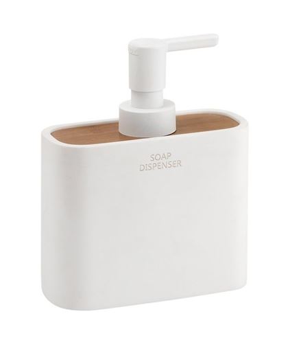 GEDY NINFEA dávkovač tekutého mýdla 300 ml, polyresin, bílá/bambus 138002 Obrázek - Hlavní obrázek