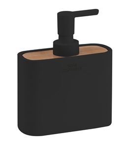 GEDY NINFEA dávkovač tekutého mýdla 300 ml, polyresin, černá/bambus