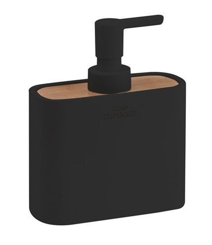 GEDY NINFEA dávkovač tekutého mýdla 300 ml, polyresin, černá/bambus 138014 Obrázek - Hlavní obrázek