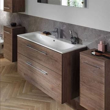 GEBERIT SELNOVA SQUARE skříňka s umyvadlem 100x48x65,2 cm, 2 zásuvky, ořech hickory 501.246.00.1 Obrázek - fotka