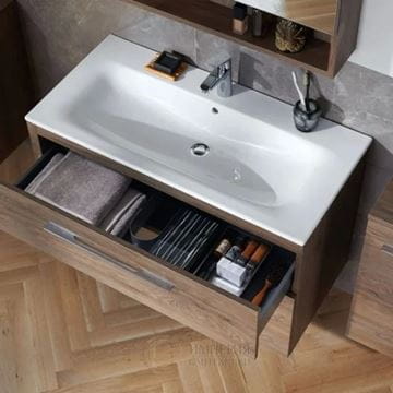 GEBERIT SELNOVA SQUARE skříňka s umyvadlem 100x48x65,2 cm, 2 zásuvky, ořech hickory 501.246.00.1 Obrázek - fotka