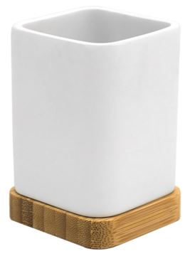 RIDDER AMARA pohárek, polyresin, bílá/bambus