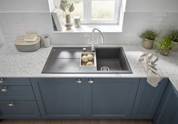 BLANCO METRA 6 S granitový dřez 1000x500 mm, otočný, excentrické ovládání, vanička, odkapávač, antracit 513053 Obrázek - fotka