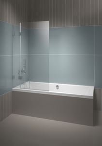 RIHO SCANDIC NXT 109V vanová zástěna 90x150 cm, skládací, levá, chrom/sklo transparent