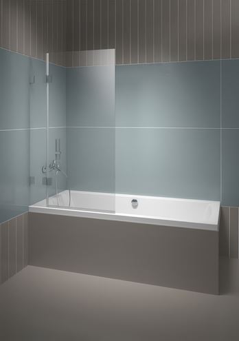 RIHO SCANDIC NXT 109V vanová zástěna 90x150 cm, skládací, levá, chrom/sklo transparent G001153120 Obrázek - Hlavní obrázek