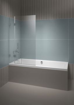 RIHO SCANDIC NXT 109V vanová zástěna 90x150 cm, skládací, levá, chrom/sklo transparent