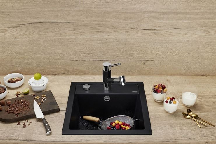 BLANCO DALAGO 45 granitový dřez 465x510 mm, otvor pro baterii, excentrické ovládání, antracit 517156 Obrázek - fotka