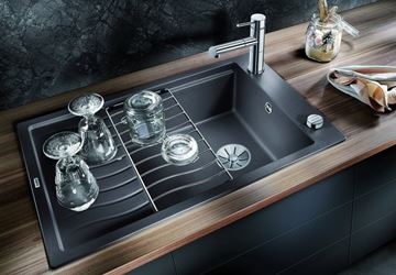BLANCO ELON XL 6 S granitový dřez 780x500 mm, otočný, s odkapávací mřížkou, excentrické ovládání, odkapávač, černá 525882 Obrázek - fotka