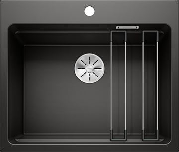 BLANCO ETAGON 6 granitový dřez 600x510 mm, otvor pro baterii, excentrické ovládání, černá