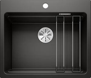 BLANCO ETAGON 6 granitový dřez 600x510 mm, otvor pro baterii, excentrické ovládání, černá
