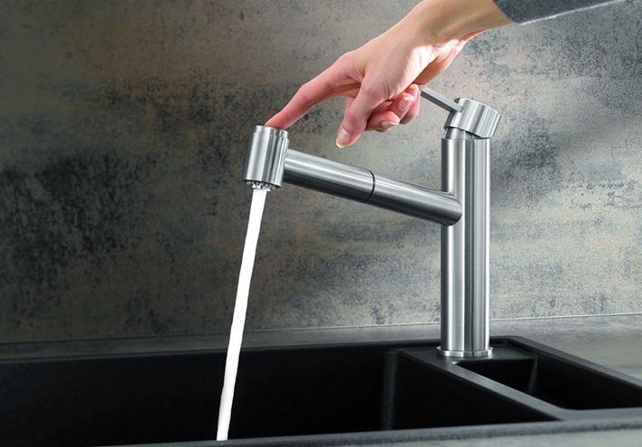 BLANCO AMBIS-S dřezová baterie, s vytahovací sprškou, kartáčovaná nerez  523119 Obrázek - fotka