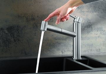 BLANCO AMBIS-S dřezová baterie, s vytahovací sprškou, kartáčovaná nerez  523119 Obrázek - fotka