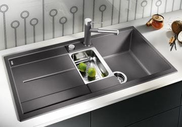 BLANCO METRA 6 S granitový dřez 1000x500 mm, otočný, excentrické ovládání, vanička, odkapávač, antracit 513053 Obrázek - fotka