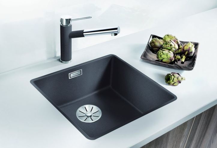BLANCO SUBLINE 400 F granitový dřez 427x427 mm, černá 525988 Obrázek - fotka