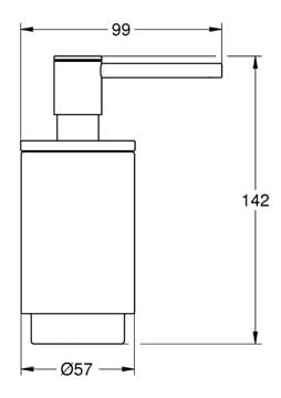 GROHE SELECTION dávkovač tekutého mýdla 130 ml, bez držáku, sklo, warm sunset 41028DA0 Technický nákres