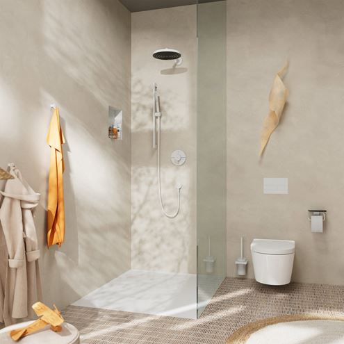 HANSGROHE SHOWERSELECT COMFORT S podomítková termostatická baterie, pro 2 spotřebiče, matná bílá 15554700 Obrázek - fotka
