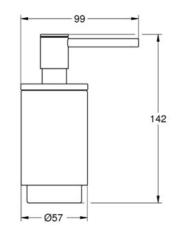 GROHE SELECTION dávkovač tekutého mýdla 130 ml, bez držáku, sklo, kartáčovaný cool sunrise 41028GN0 Technický nákres