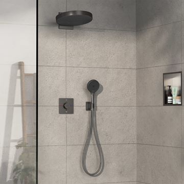 HANSGROHE SHOWERSELECT COMFORT E podomítková termostatická baterie, kartáčovaný černý chrom 15572340 Obrázek - fotka
