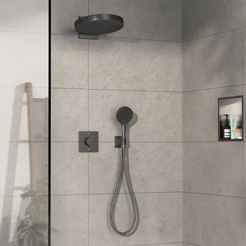 HANSGROHE SHOWERSELECT COMFORT E podomítková termostatická baterie, kartáčovaný černý chrom 15572340 Obrázek - fotka