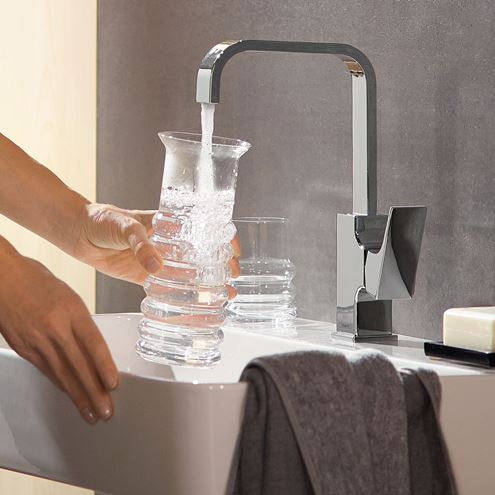 HANSGROHE METROPOL umyvadlová stojánková baterie, s odtokovou soupravou, EcoSmart, chrom 32511000 Obrázek - fotka