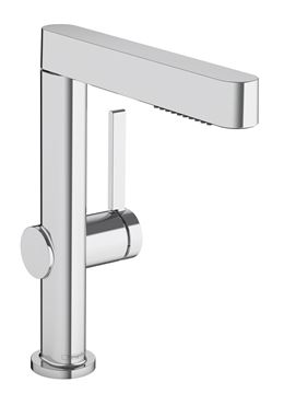 HANSGROHE FINORIS umyvadlová stojánková baterie, s vytahovací sprškou a odtokovou soupravou, EcoSmart, chrom