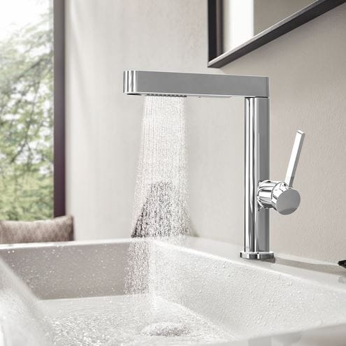 HANSGROHE FINORIS umyvadlová stojánková baterie, s vytahovací sprškou a odtokovou soupravou, EcoSmart, chrom 76063000 Obrázek - fotka