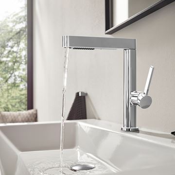 HANSGROHE FINORIS umyvadlová stojánková baterie, s vytahovací sprškou a odtokovou soupravou, EcoSmart, chrom 76063000 Obrázek - fotka