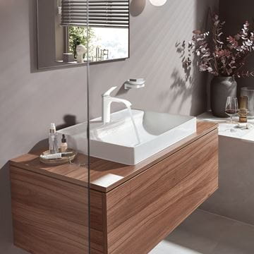 HANSGROHE VIVENIS umyvadlová stojánková baterie, s odtokovou soupravou, EcoSmart, matná bílá 75020700 Obrázek - fotka
