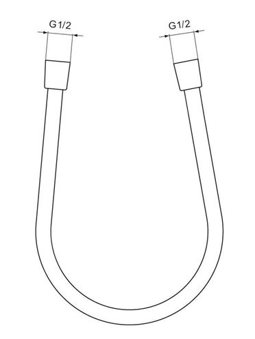 IDEAL STANDARD IDEALRAIN sprchová hadice Idealflex 1750 mm, hladká, Anti-Twist, kov, silver BE175SI Technický nákres