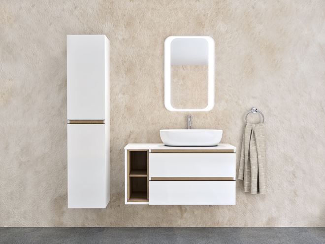 INTEDOOR BARI vysoká skříňka 35x35x160 cm, 2 dvířka, cotto mat BASV352DLPA0016 Obrázek - fotka
