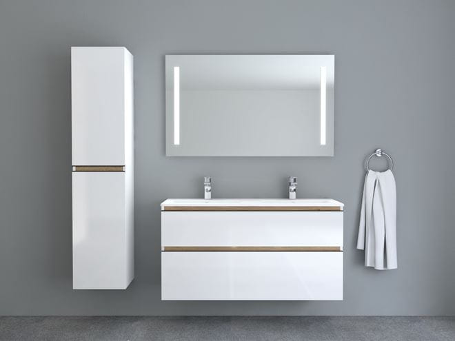 INTEDOOR BARI skříňka pod dvojumyvadlo 120x46x61 cm, 2 zásuvky, matná černá BA120D2ZA3686/A02 Obrázek - fotka