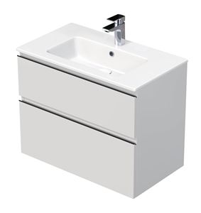 INTEDOOR BARI skříňka pod umyvadlo 80x46x61 cm, 2 zásuvky, lesklá bílá