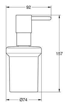 GROHE ESSENTIALS dávkovač tekutého mýdla 160 ml, bez držáku, sklo, hard graphite 40394A01 Technický nákres