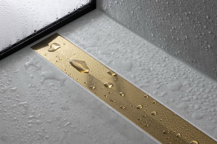 HANSGROHE 700 RAINDRAIN FLEX vrchní sada sprchového žlabu, zkracovatelný, pro instalaci volně na plochu, leštěný vzhled zlata 56043990 Obrázek - fotka