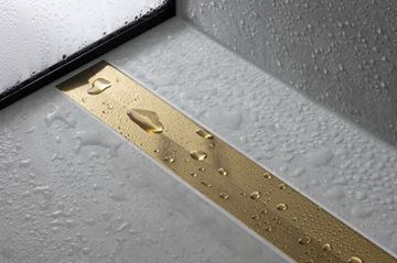 HANSGROHE 700 RAINDRAIN FLEX vrchní sada sprchového žlabu, zkracovatelný, pro instalaci volně na plochu, leštěný vzhled zlata 56043990 Obrázek - fotka