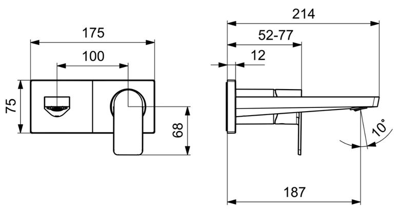 HANSA STELA umyvadlová podomítková baterie, chrom 44902173 Technický nákres