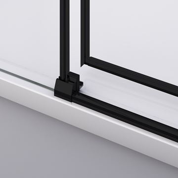 RONAL DIVERA D22T1 sprchové dveře 90x200 cm, lítací, matná černá/sklo čiré D22T1 090 06 07 Obrázek - fotka