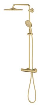 GROHE RAINSHOWER SMARTACTIVE 310 sprchový set s termostatickou baterií, horní sprcha, ruční sprcha se 3 proudy, tyč, hadice, Water Saving, kartáčovaný cool sunrise 26836GN0 Obrázek - fotka
