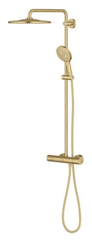 GROHE RAINSHOWER SMARTACTIVE 310 sprchový set s termostatickou baterií, horní sprcha, ruční sprcha se 3 proudy, tyč, hadice, Water Saving, kartáčovaný cool sunrise 26836GN0 Obrázek - fotka