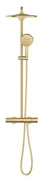 GROHE RAINSHOWER SMARTACTIVE 310 sprchový set s termostatickou baterií, horní sprcha, ruční sprcha se 3 proudy, tyč, hadice, Water Saving, kartáčovaný cool sunrise 26836GN0 Obrázek - fotka