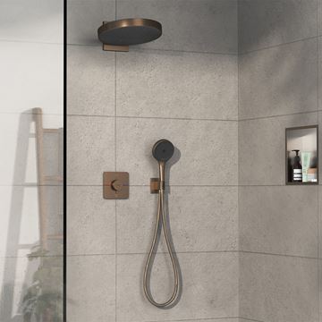 HANSGROHE SHOWER SELECT COMFORT Q podomítková termostatická baterie, pro 2 spotřebiče, kartáčovaný bronz 15583140 Obrázek - fotka
