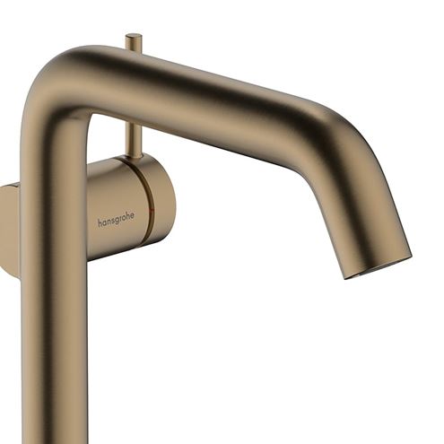 HANSGROHE TECTURIS S umyvadlová stojánková baterie 240 Fine, s odtokovou soupravou, CoolStart, EcoSmart+, kartáčovaný bronz 73370140 Obrázek - fotka