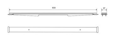 UNIDRAIN HIGHLINE rošt pro vložení dlažby CUSTOM 633 mm, kartáčovaná nerez ocel 1950.0700 Technický nákres