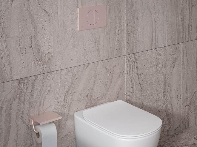 IDEAL STANDARD ALU+ držák toaletního papíru s poličkou, nástěnný, rosé BD592RO Obrázek - fotka