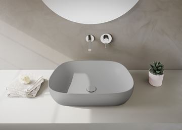VITRA OUTLINE umyvadlová mísa 61,5 cm, bez přepadu, VitrAhygiene, matná šedá 5993B476-0016 Obrázek - fotka