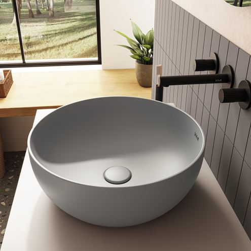 VITRA OUTLINE umyvadlová mísa 40 cm, bez přepadu, VitrAhygiene, matná šedá 5992B476-0016 Obrázek - fotka