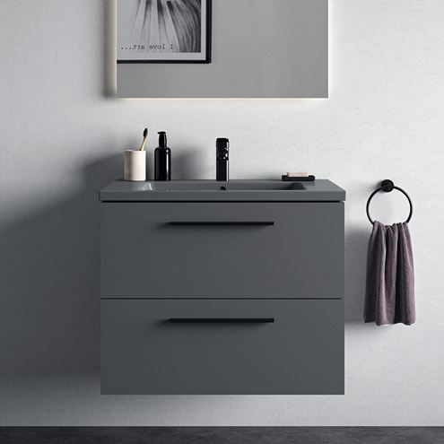 IDEAL STANDARD I.LIFE B umyvadlo 81 cm, s otvorem pro baterii a přepadem, lesklá šedá T460458 Obrázek - fotka