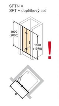 HÜPPE DESIGN PURE sprchové dveře 90x200 cm, skládací, levé, stříbrná matná/sklo čiré 8P0816.087.322 Obrázek - fotka
