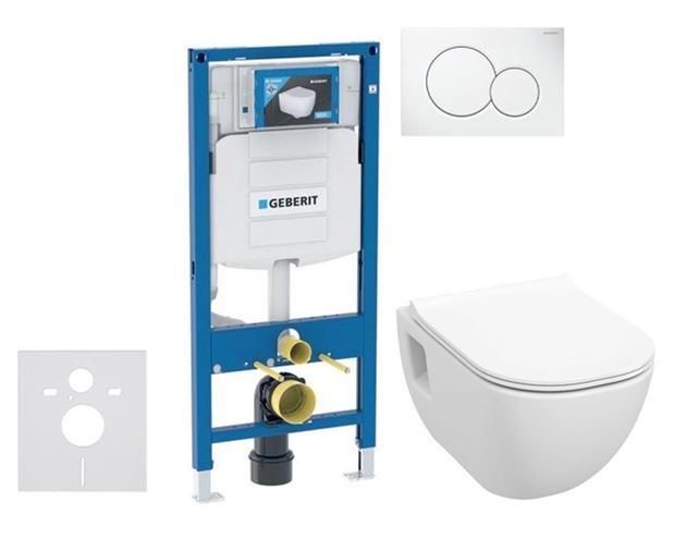 JIKA MIO-N závěsné WC s montážním prvkem DUOFIX, Rimless splachování, sedátko, bílé tlačítko PT2.GEDF-KK.W.32 Obrázek - Hlavní obrázek